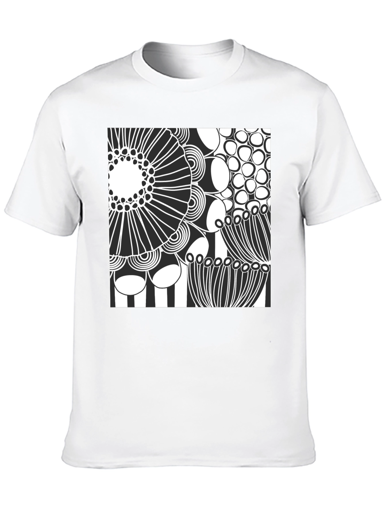 Modern Abstract Graphic Print Black T-Shirt