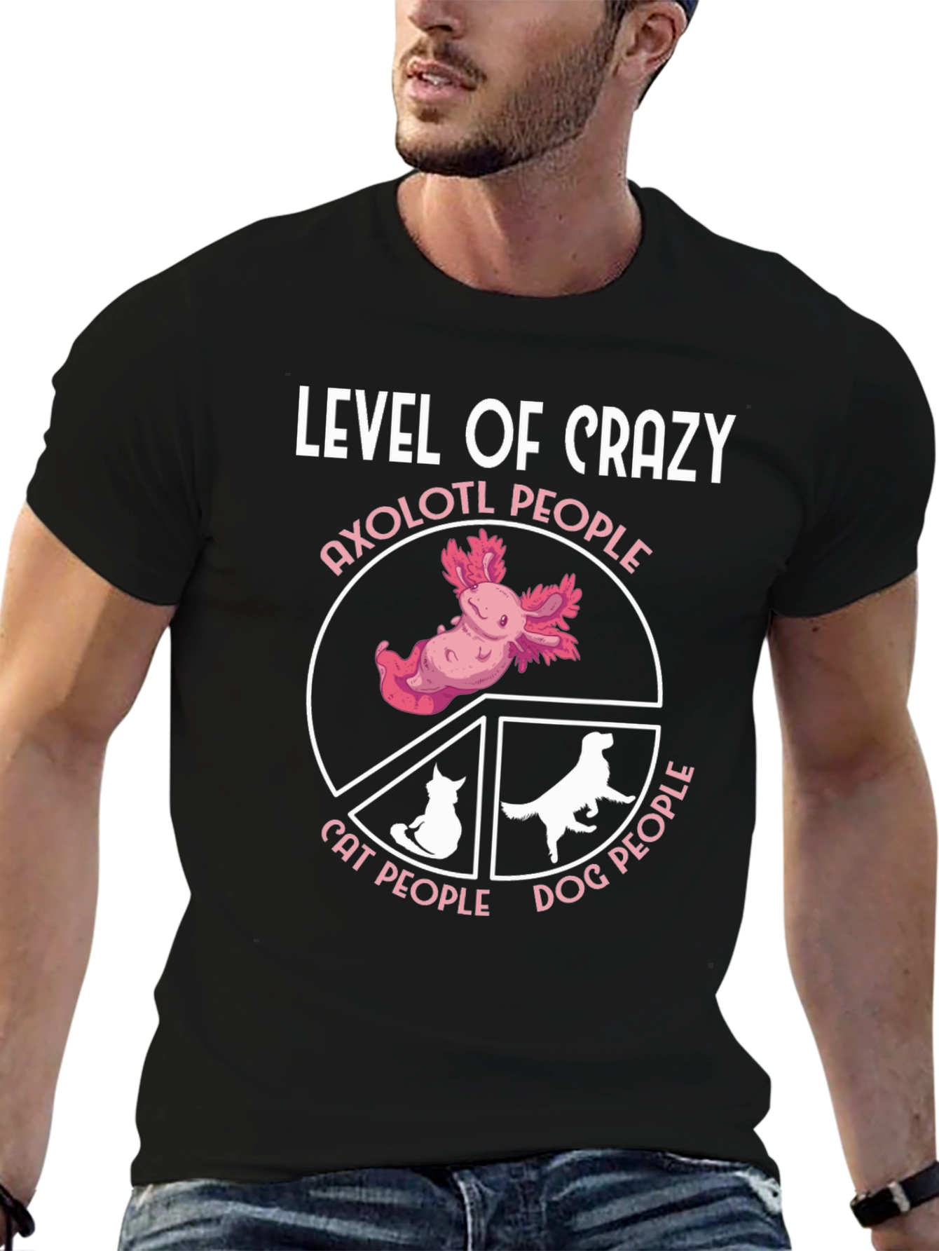 Level of Crazy Axolotl Pie Chart Graphic T-Shirt