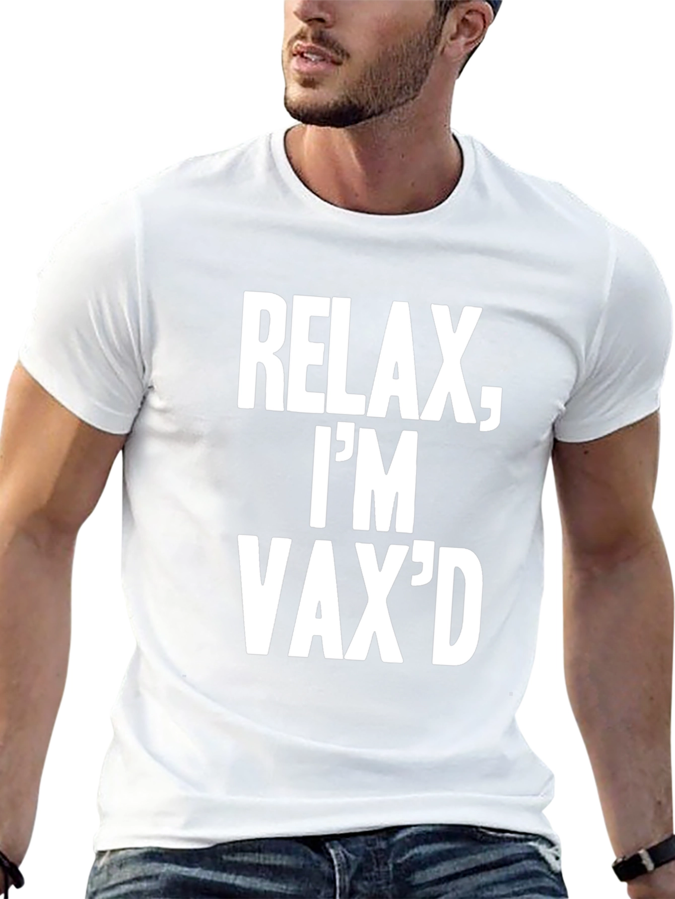 Relax Im Vaxd T-Shirt - Black Crew Neck Tee