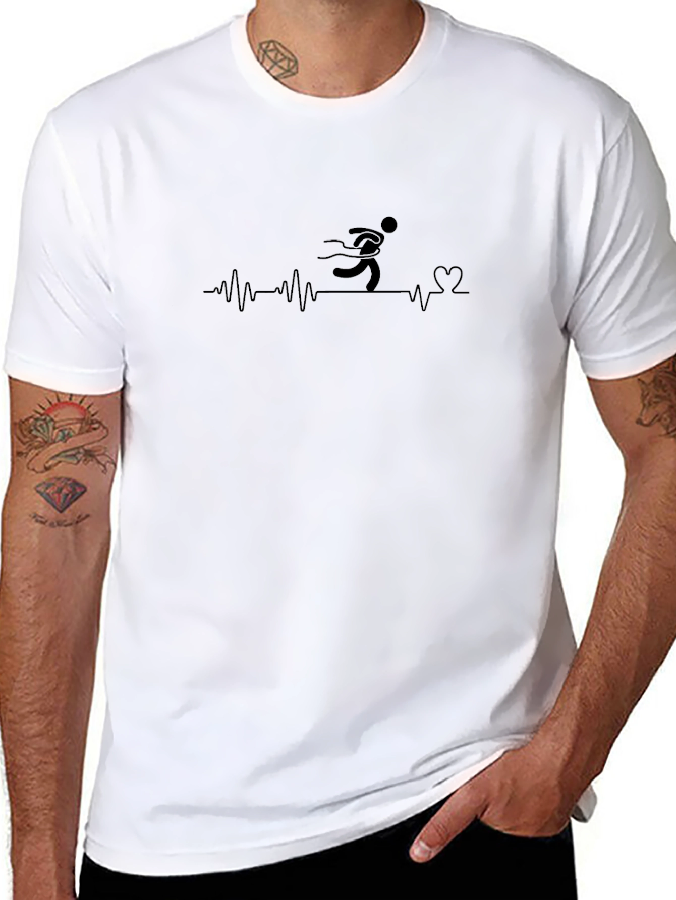 Heartbeat Runner Black T-Shirt