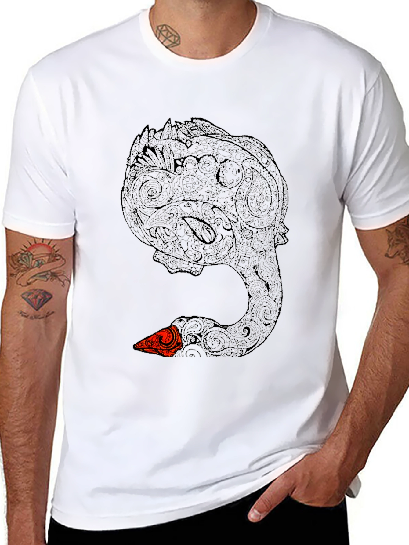 Black Swan Art T-Shirt - Unique Graphic Tee