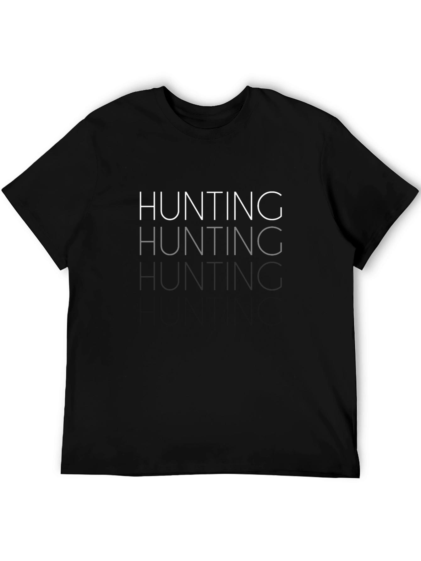 Hunting Text Print Black T-Shirt