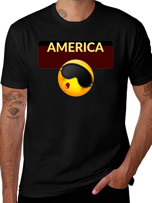 America Emoji Sleep Mask T-Shirt - Black