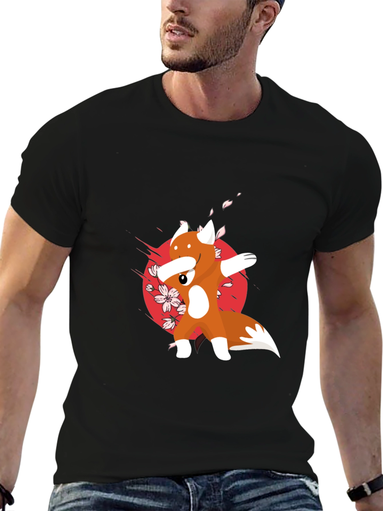 Dabbing Fox Graphic Tee - Cool Anime Style