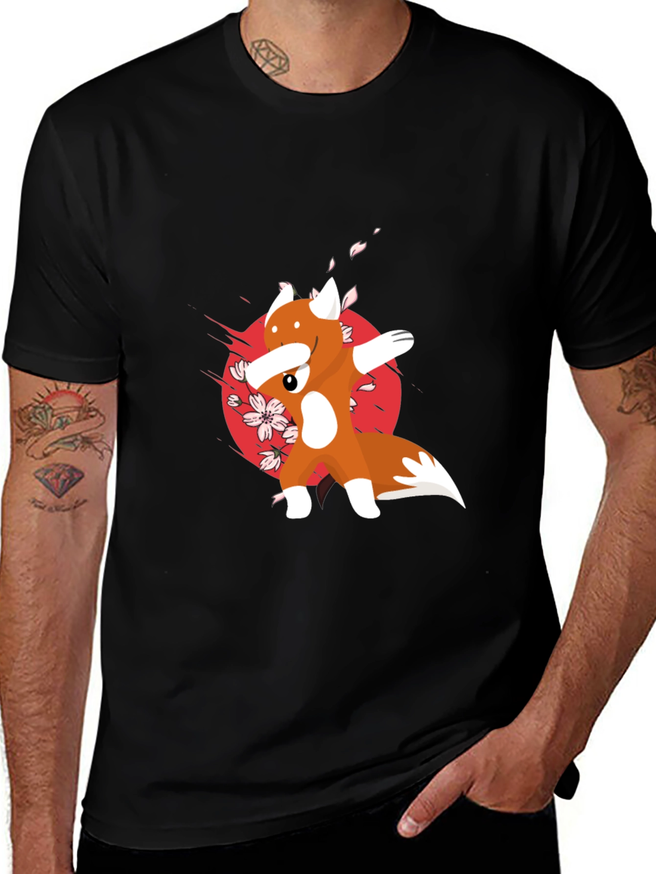 Dabbing Fox Graphic Tee - Cool Anime Style