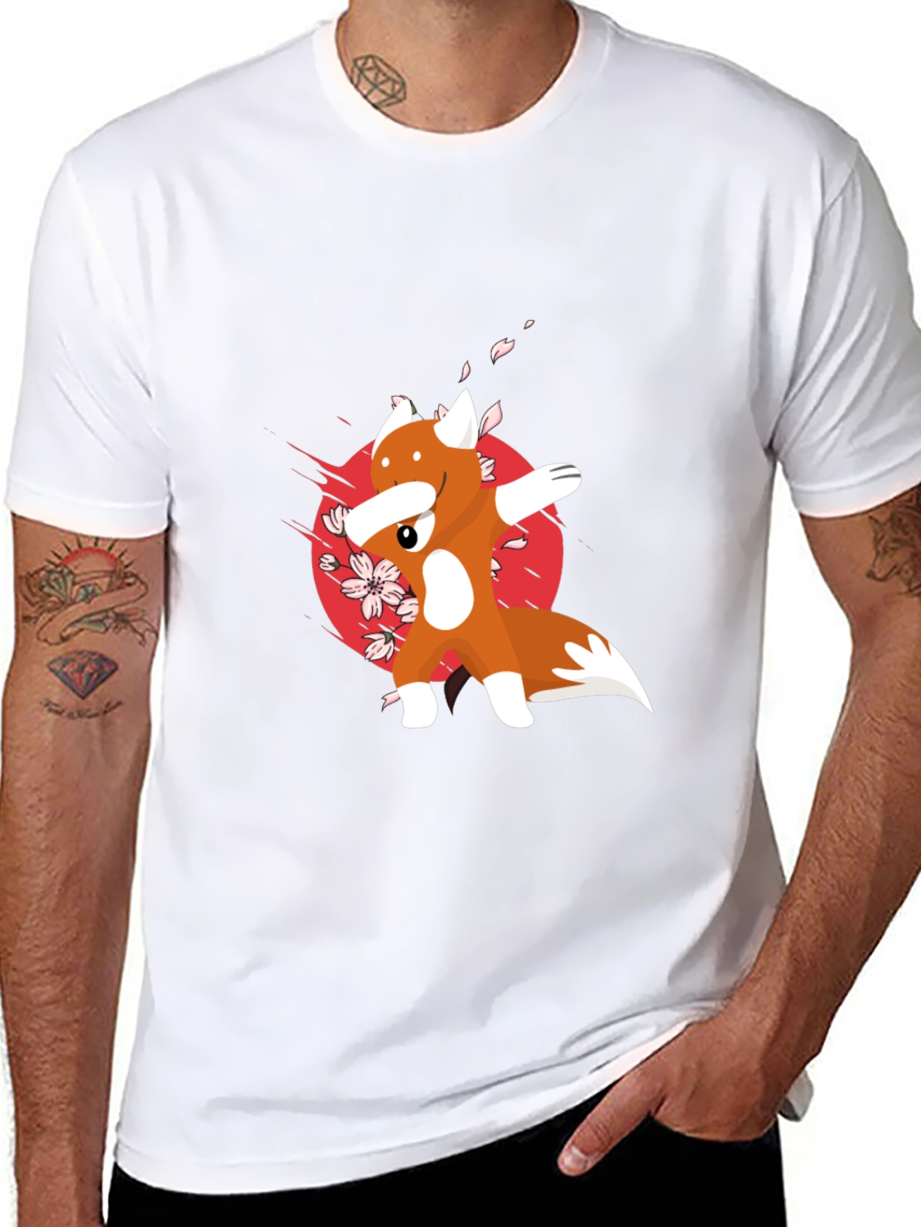 Dabbing Fox Graphic Tee - Cool Anime Style