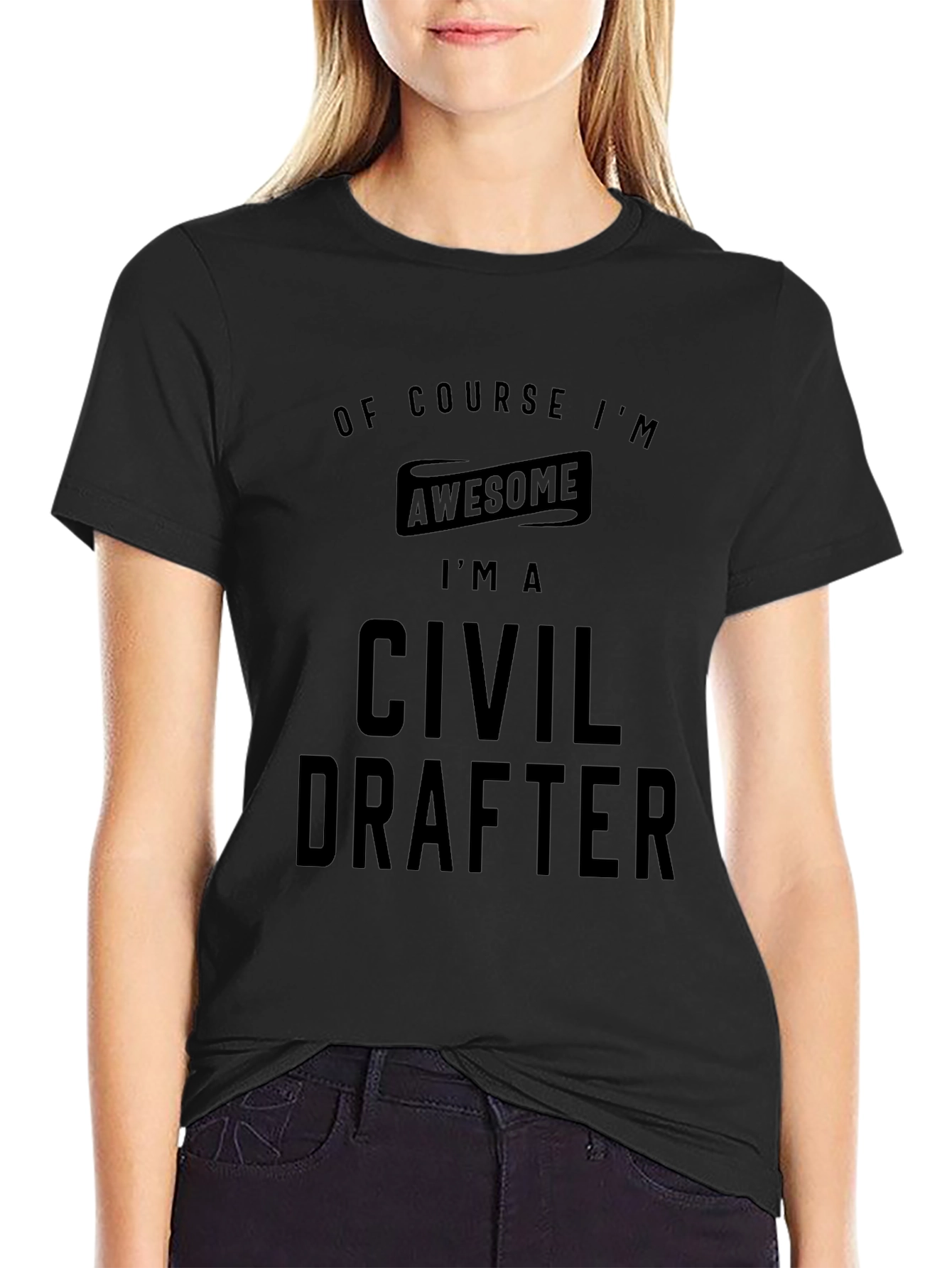 Awesome Civil Drafter Black T-Shirt