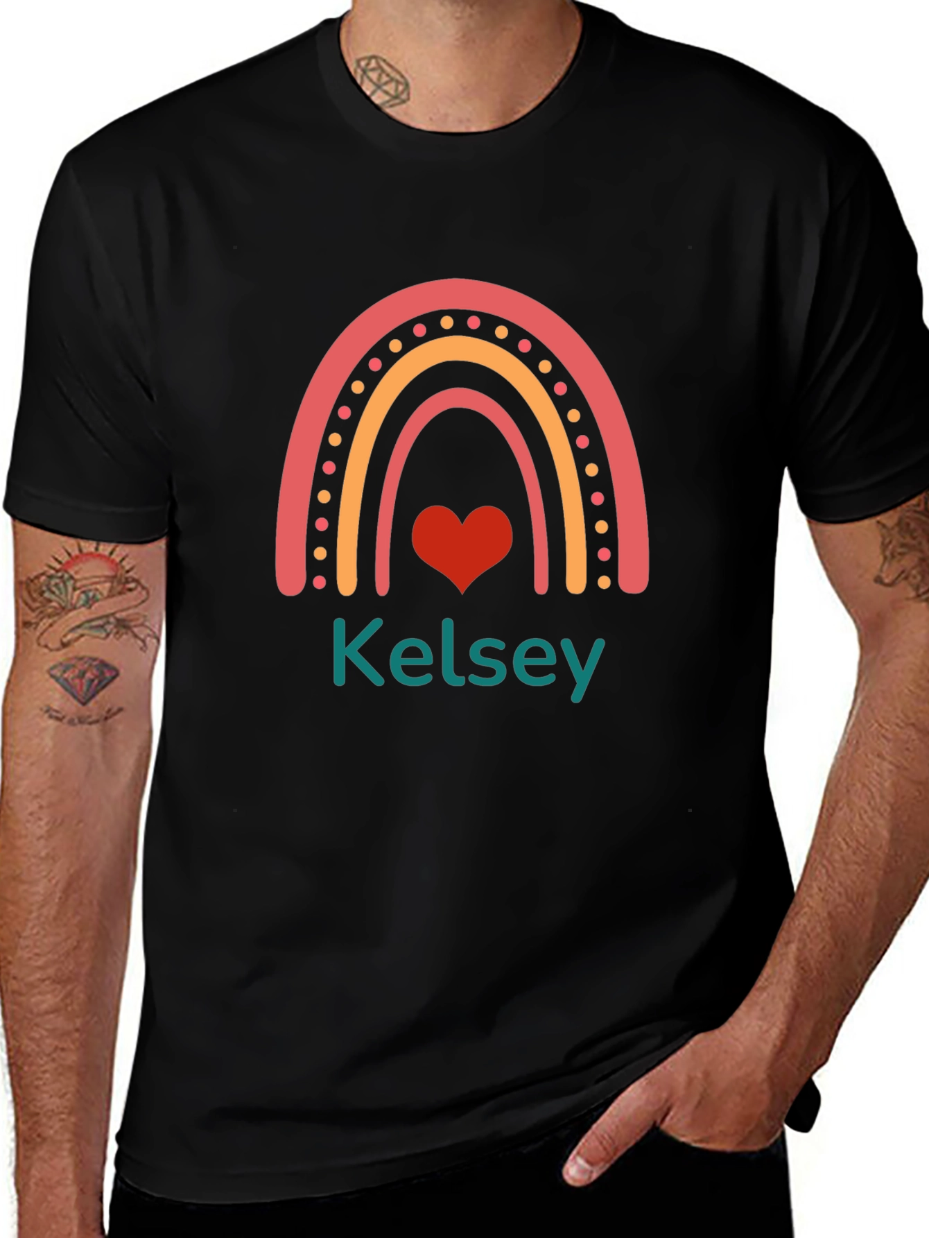 Kelsey Rainbow Heart T-Shirt