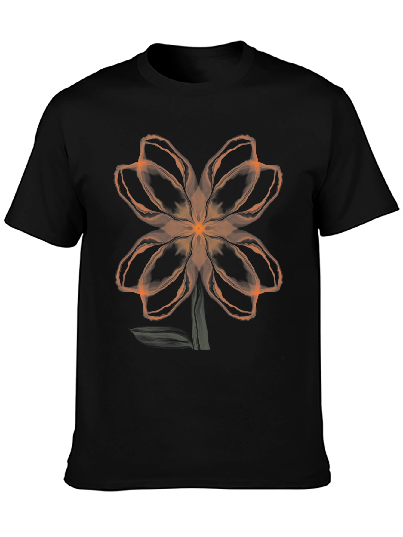 Abstract Floral Graphic Tee - Black