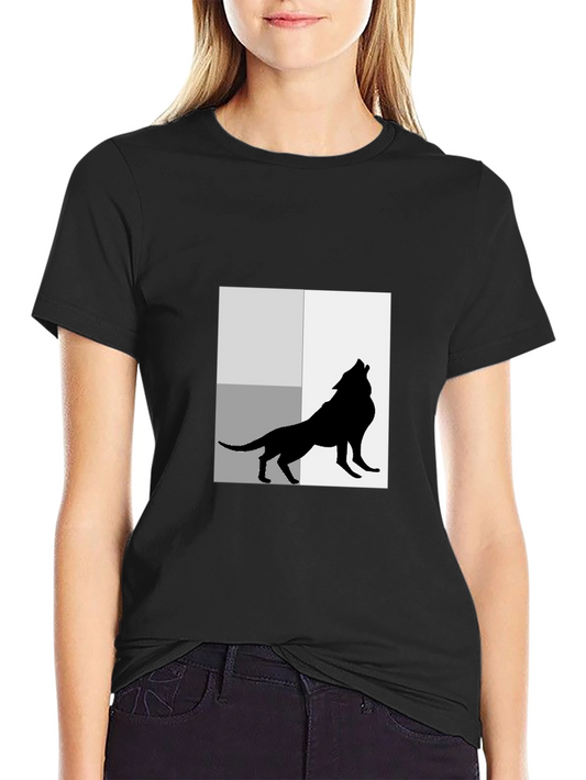 Wolf Silhouette Graphic Black T-Shirt