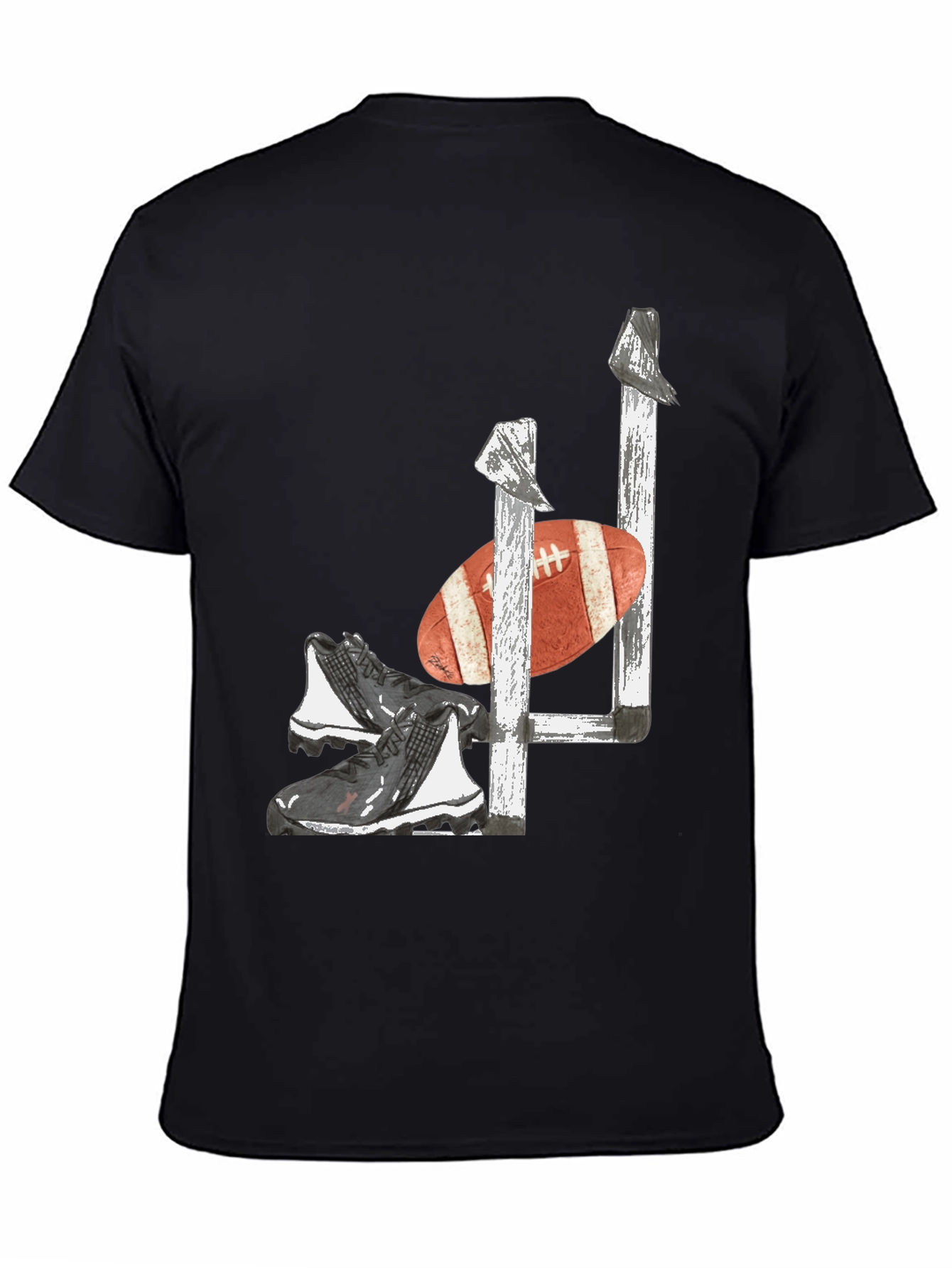 Football Goalpost Cleats and Ball Graphic Tee