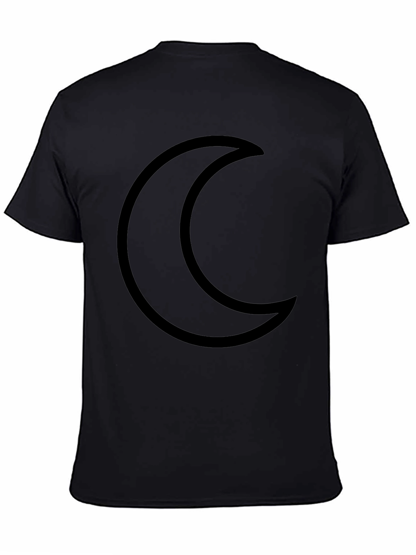 Crescent Moon Black T-Shirt Minimalist Design