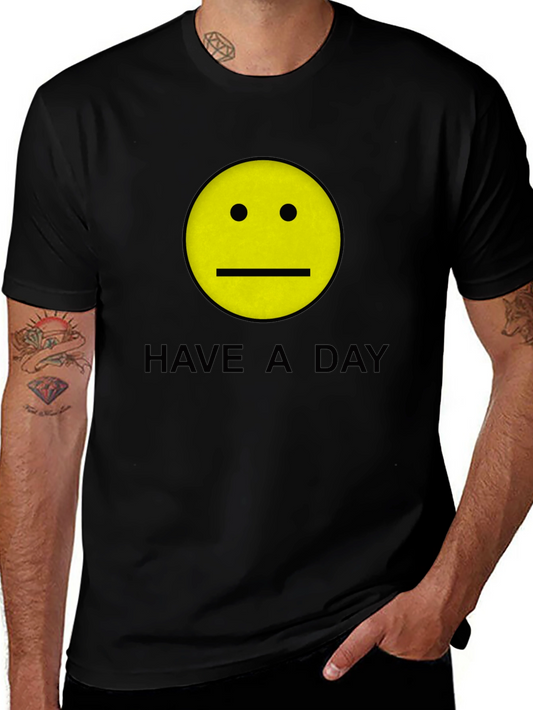 Have a Day Smiley Face Graphic Tee - Black