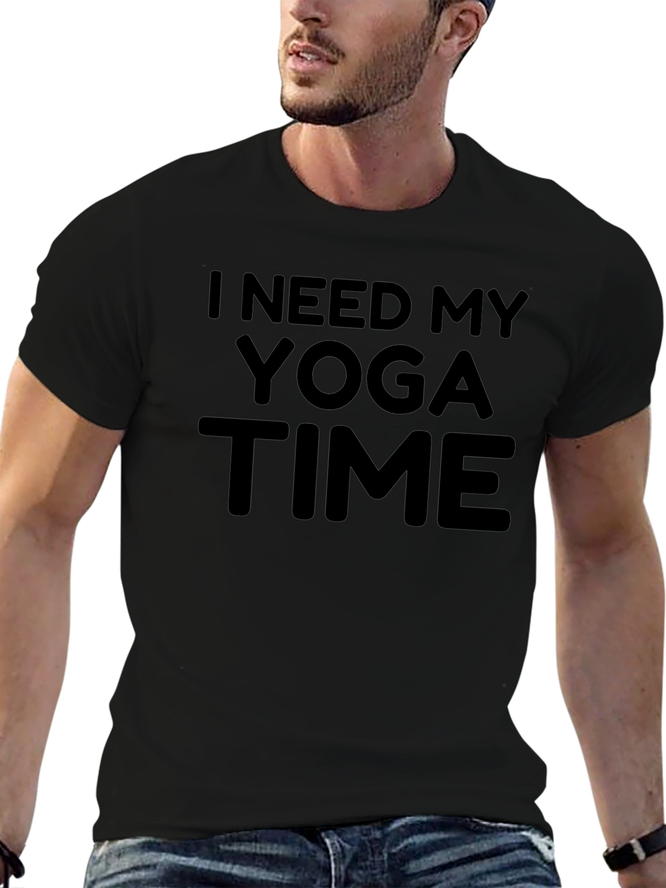 I Need My Yoga Time Black T-Shirt