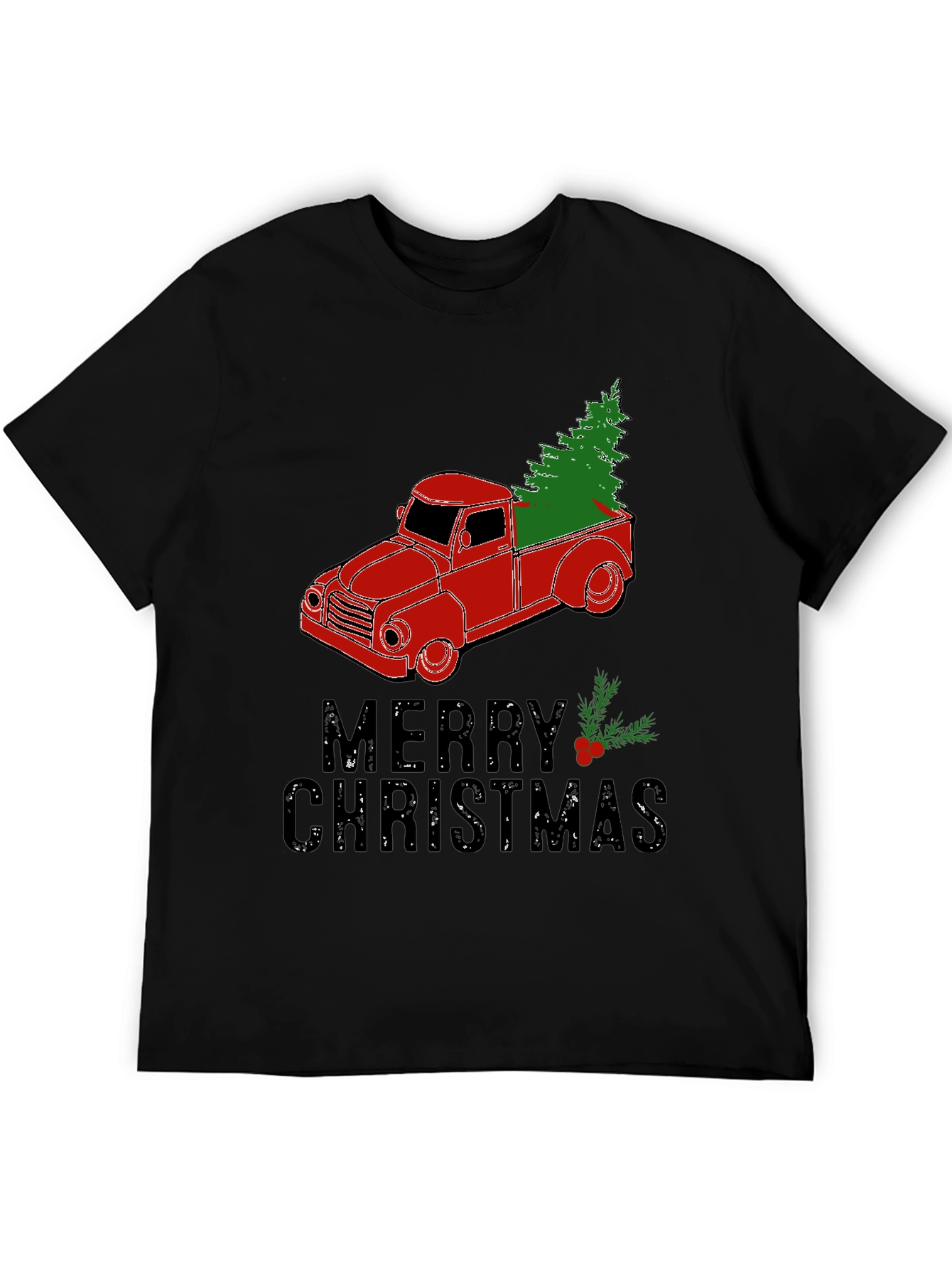 Merry Christmas Truck T-Shirt Holiday Tee
