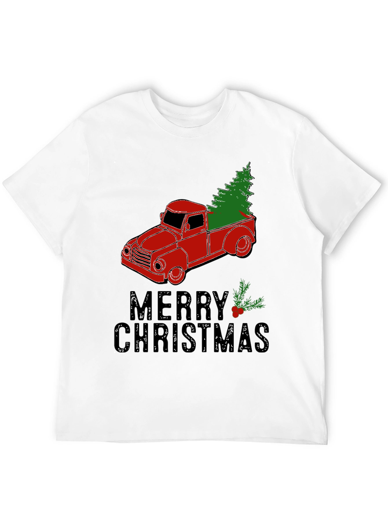 Merry Christmas Truck T-Shirt Holiday Tee