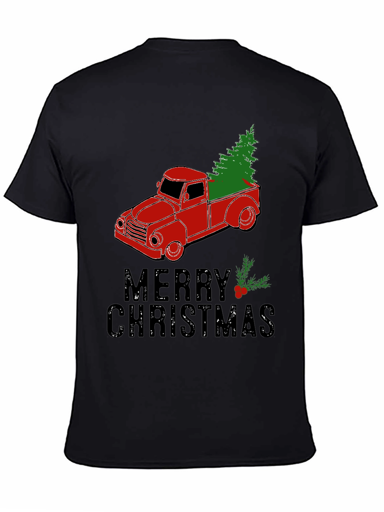 Merry Christmas Truck T-Shirt Holiday Tee