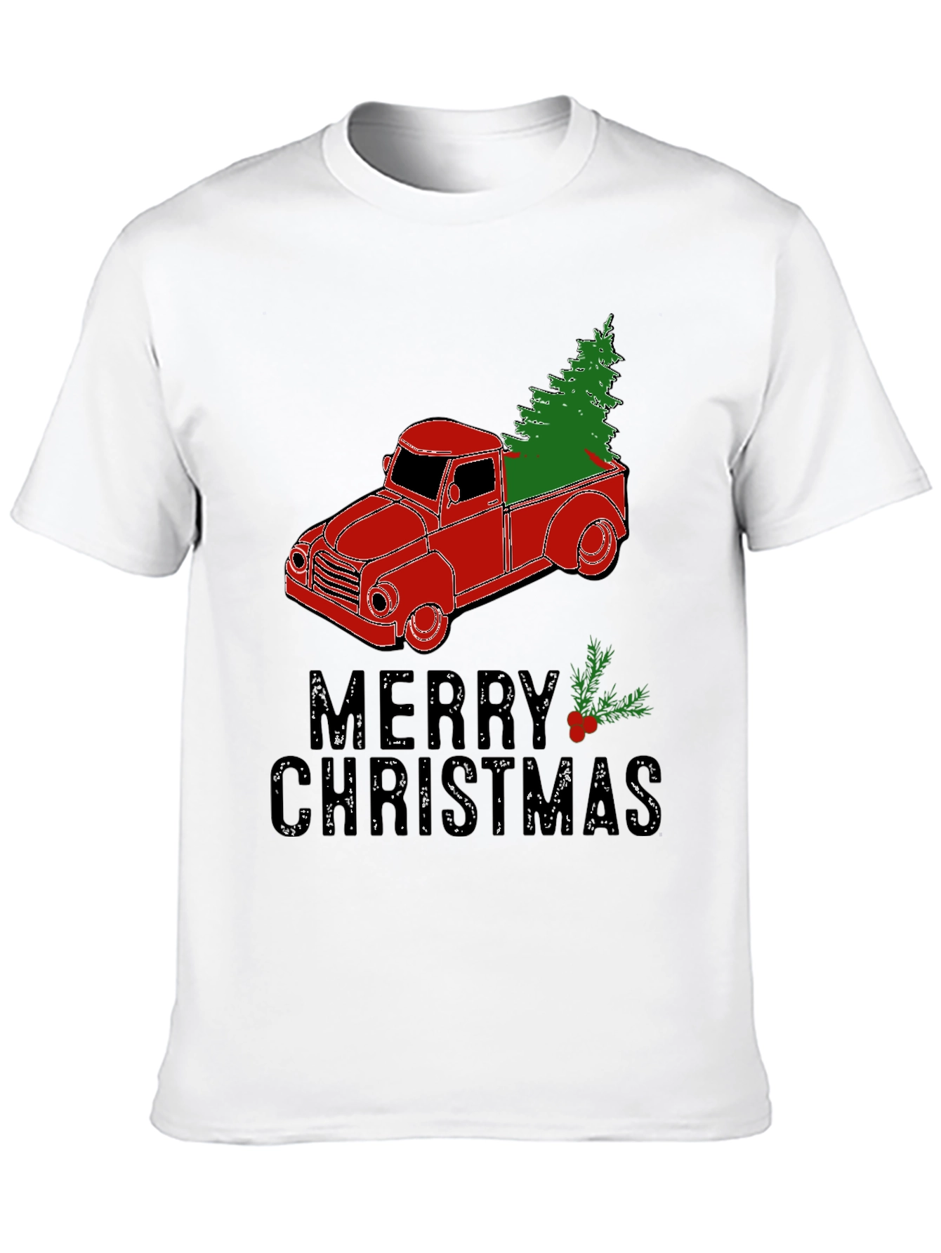 Merry Christmas Truck T-Shirt Holiday Tee