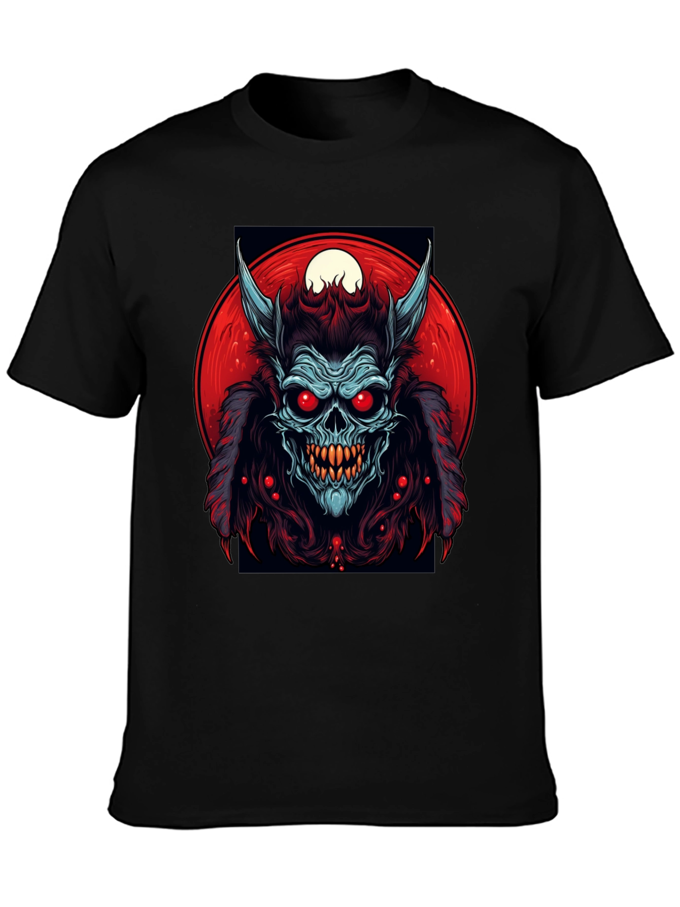 Monster Graphic Tee - Red Eyes Horns