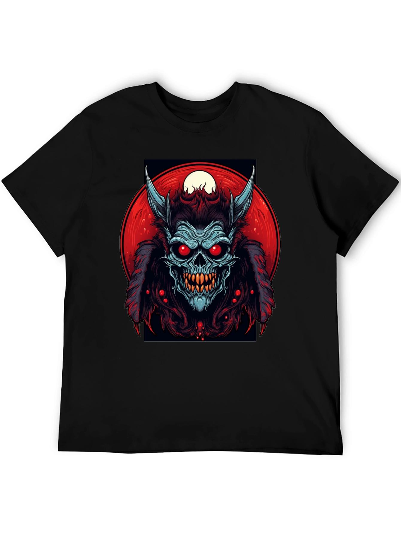 Monster Graphic Tee - Red Eyes Horns
