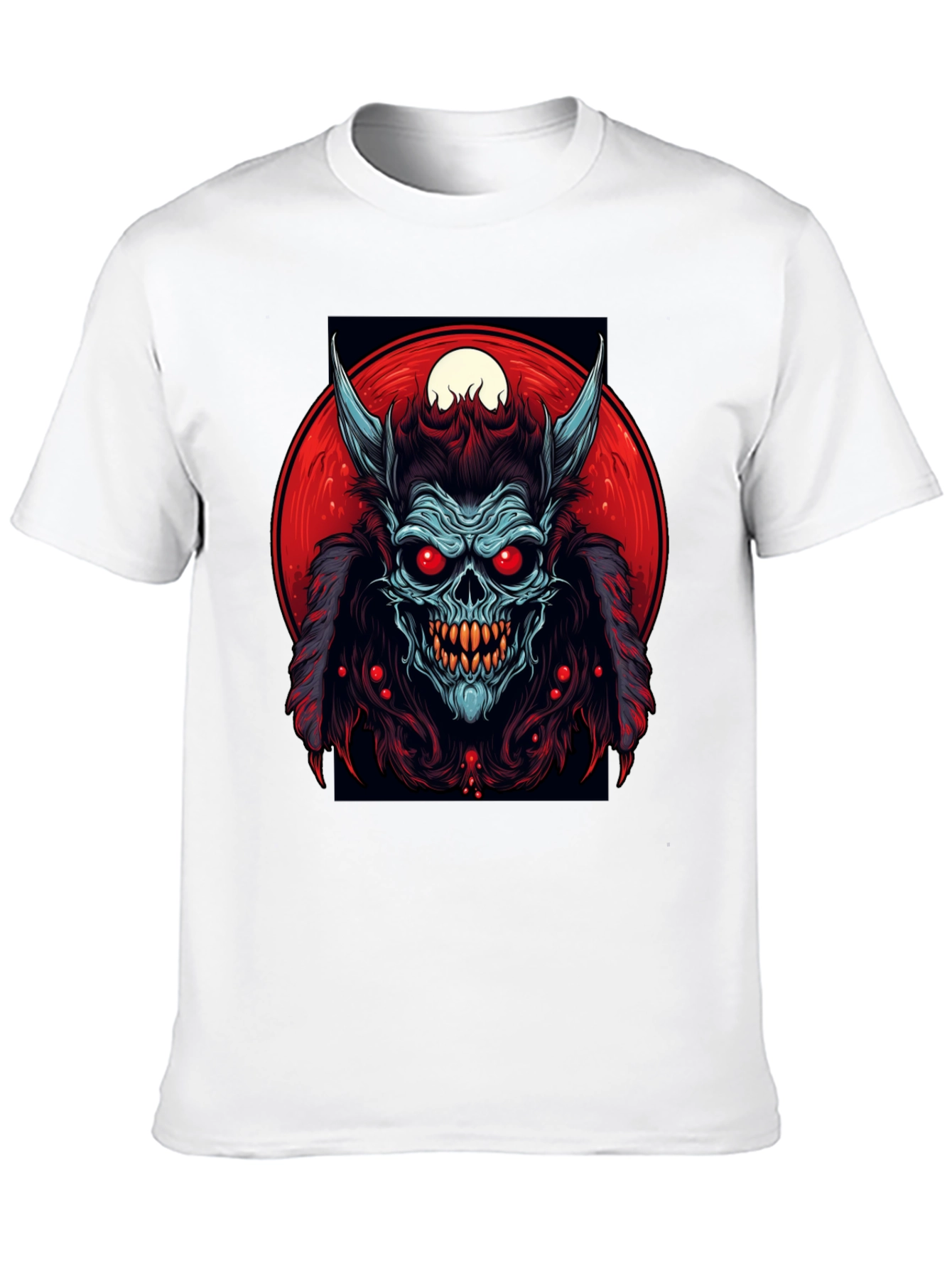 Monster Graphic Tee - Red Eyes Horns