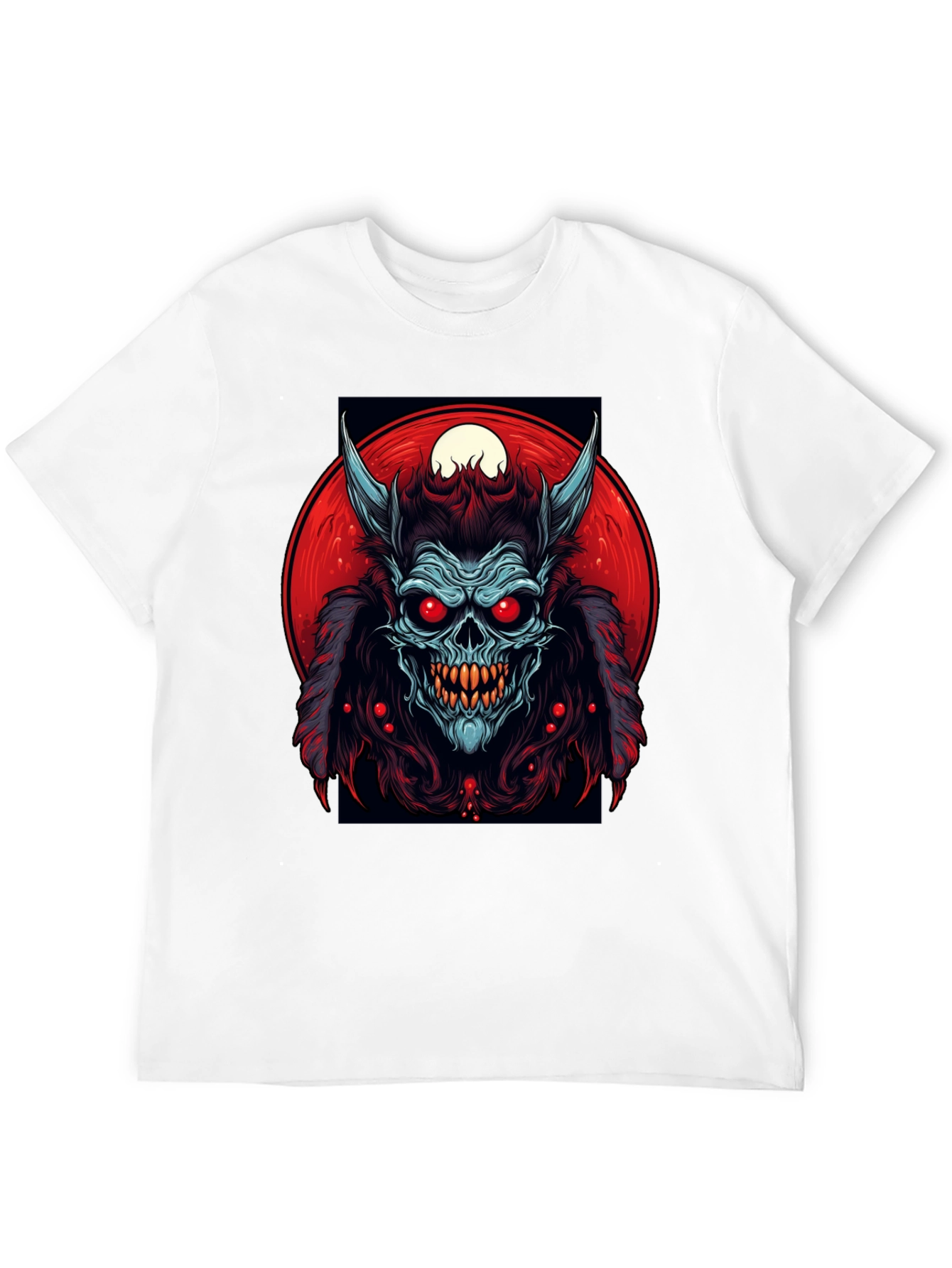 Monster Graphic Tee - Red Eyes Horns