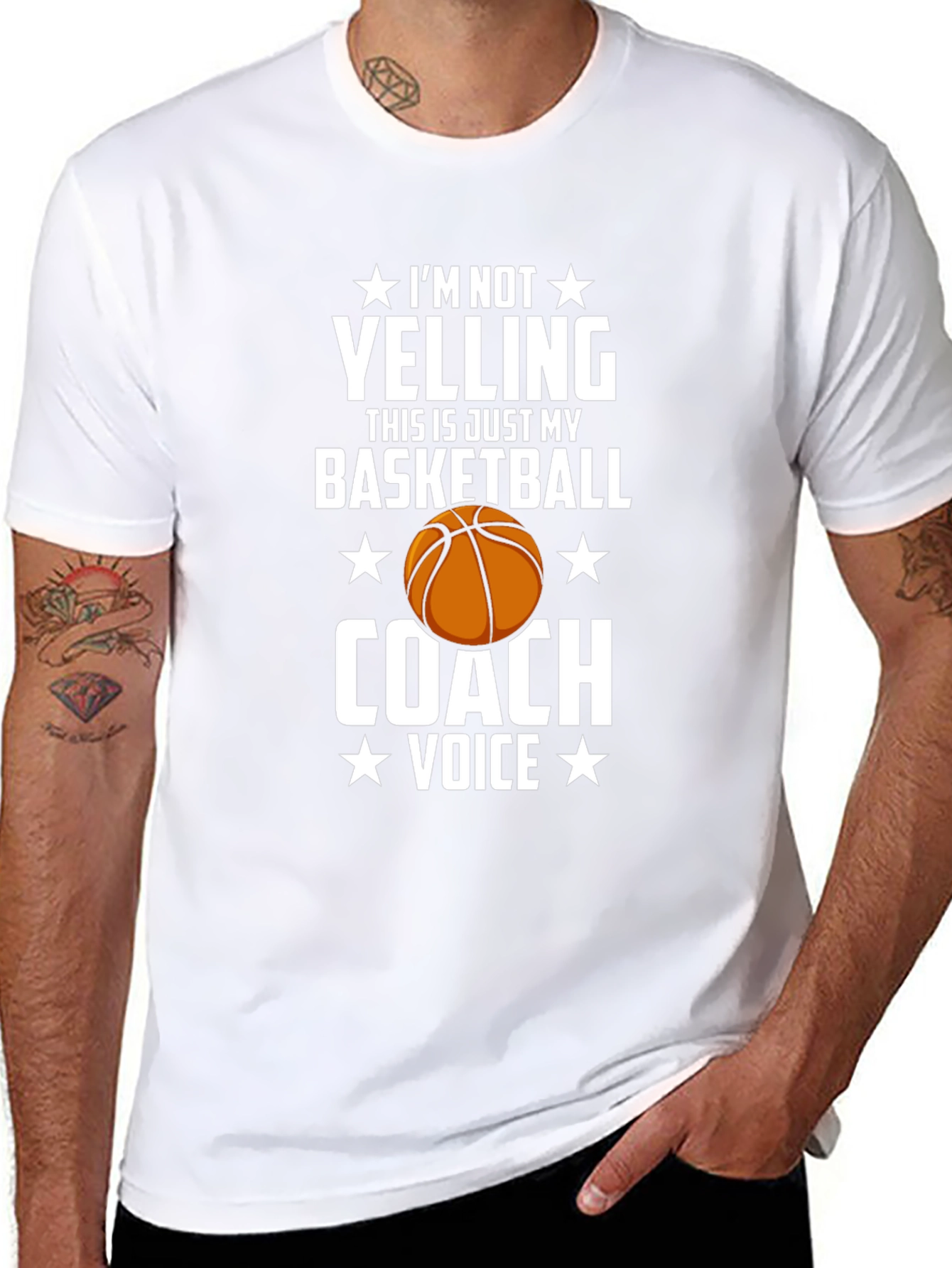 Basketball Coach T-Shirt: Im Not Yelling Tee