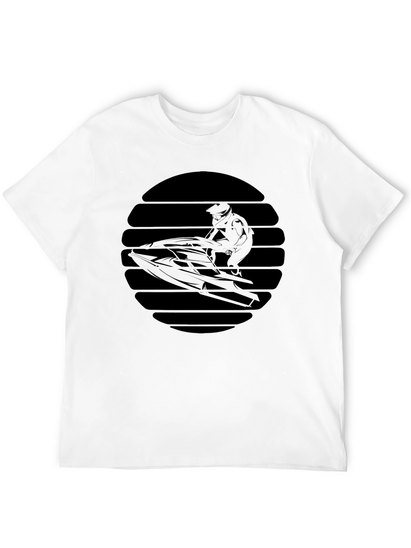 Jet Ski Silhouette Tee - Black Graphic T-Shirt
