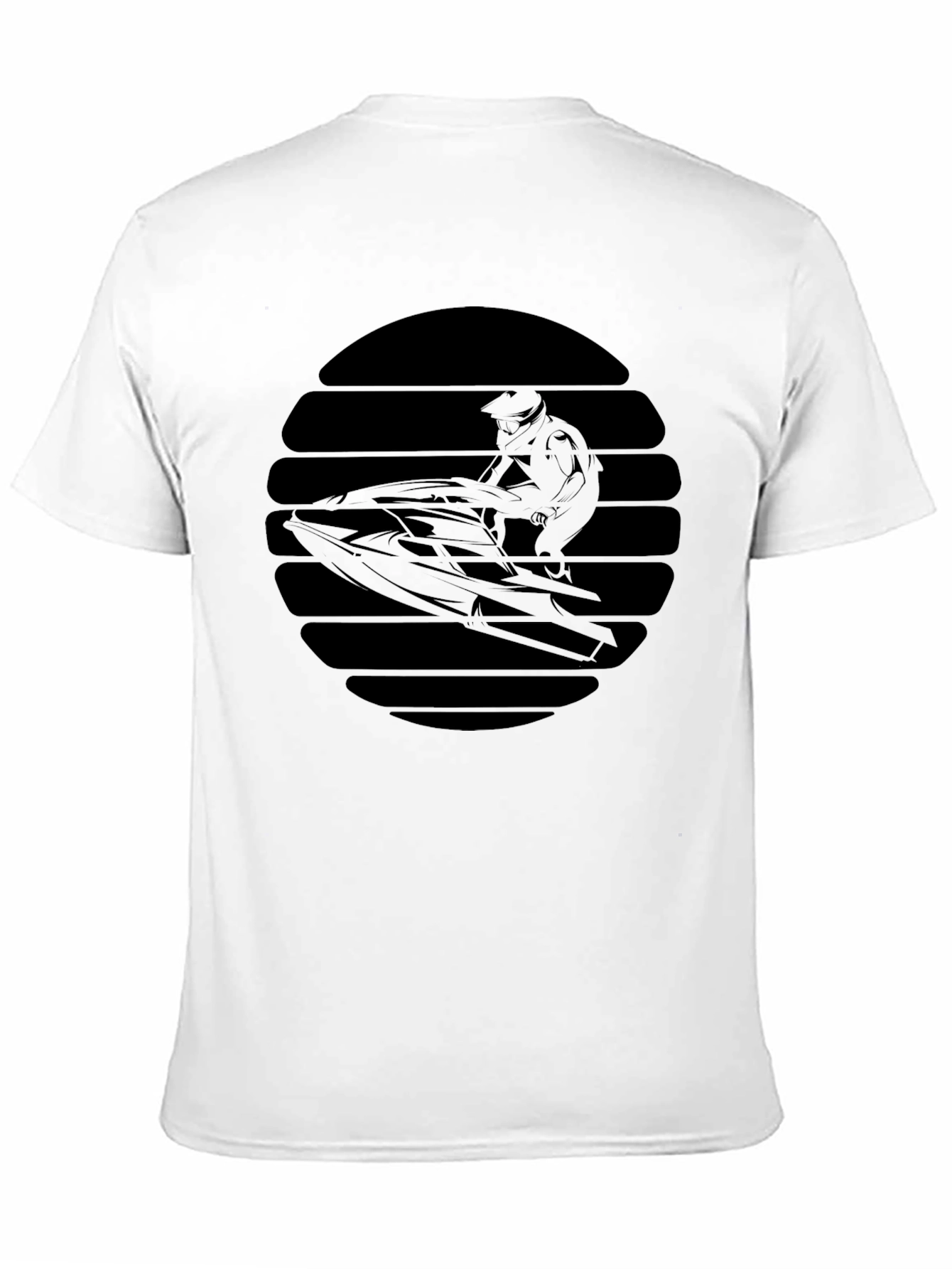 Jet Ski Silhouette Tee - Black Graphic T-Shirt