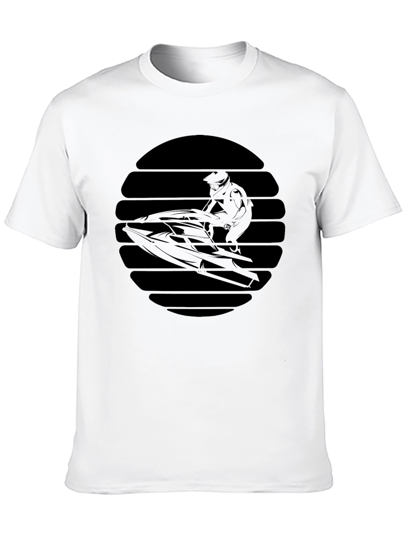 Jet Ski Silhouette Tee - Black Graphic T-Shirt