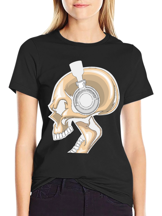 Skull with Headphones Graphic T-Shirt