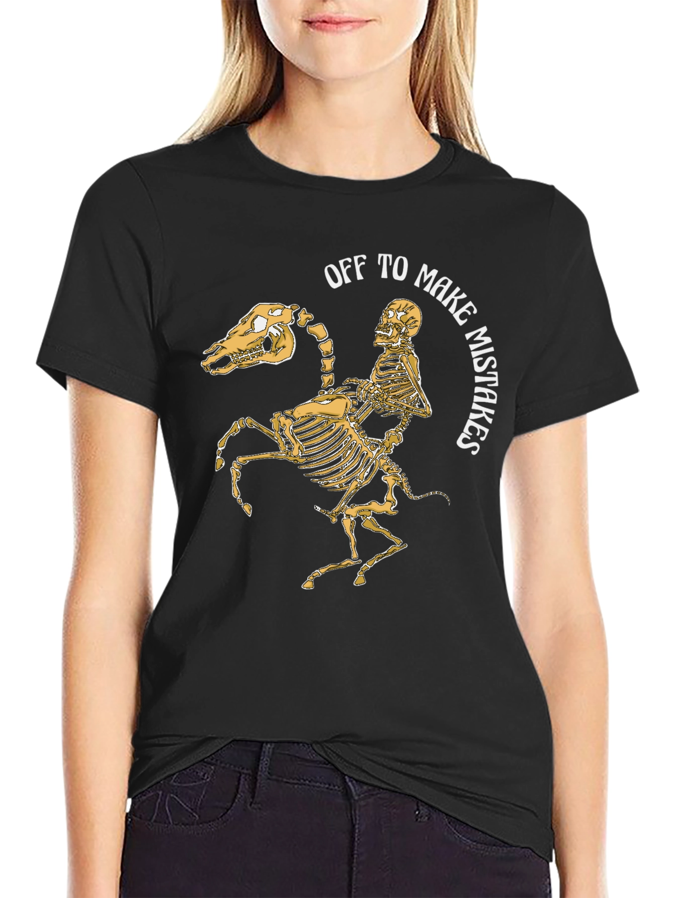Off to Make Mistakes Skeleton Horse T-Shirt