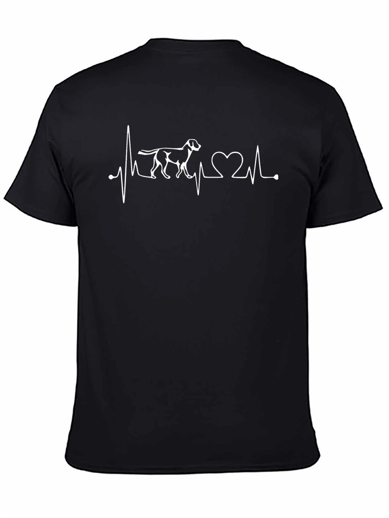 Dog Lover Heartbeat T-Shirt - Black
