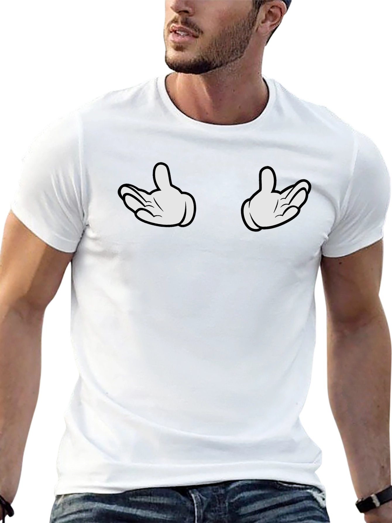 Cartoon Hands Black T-Shirt