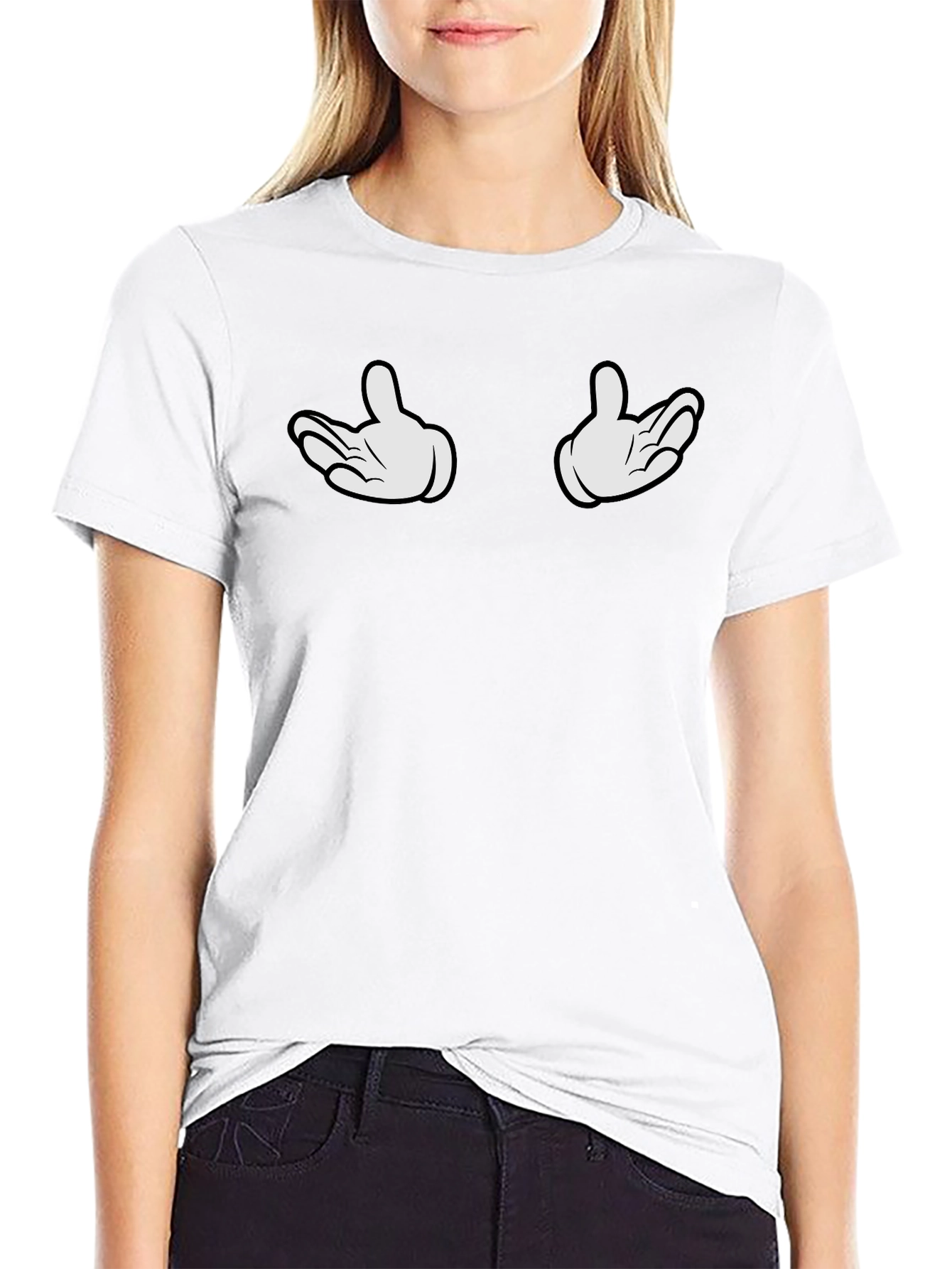 Cartoon Hands Black T-Shirt