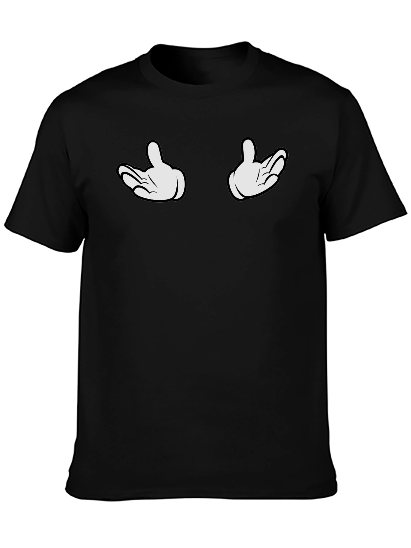 Cartoon Hands Black T-Shirt