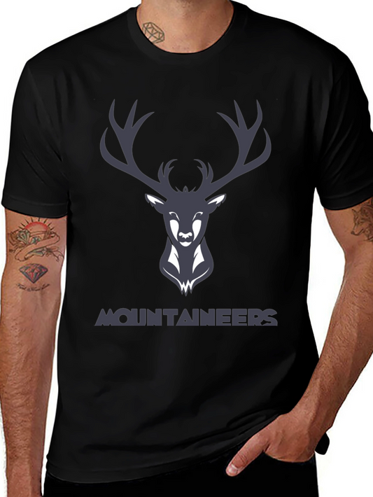 Mountaineers Black Graphic Tee with Deer Logo