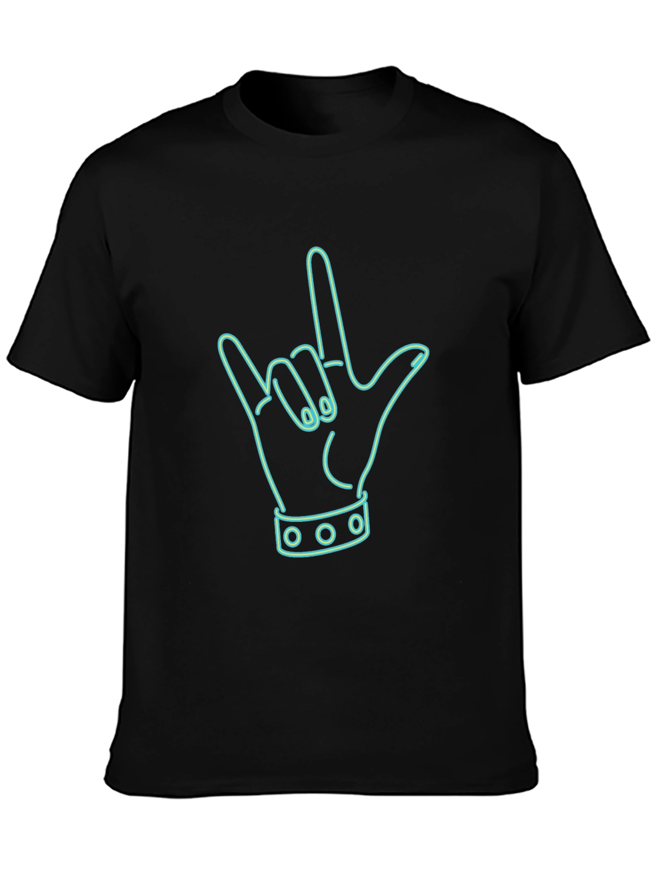 Rock On Hand Graphic Tee - Black