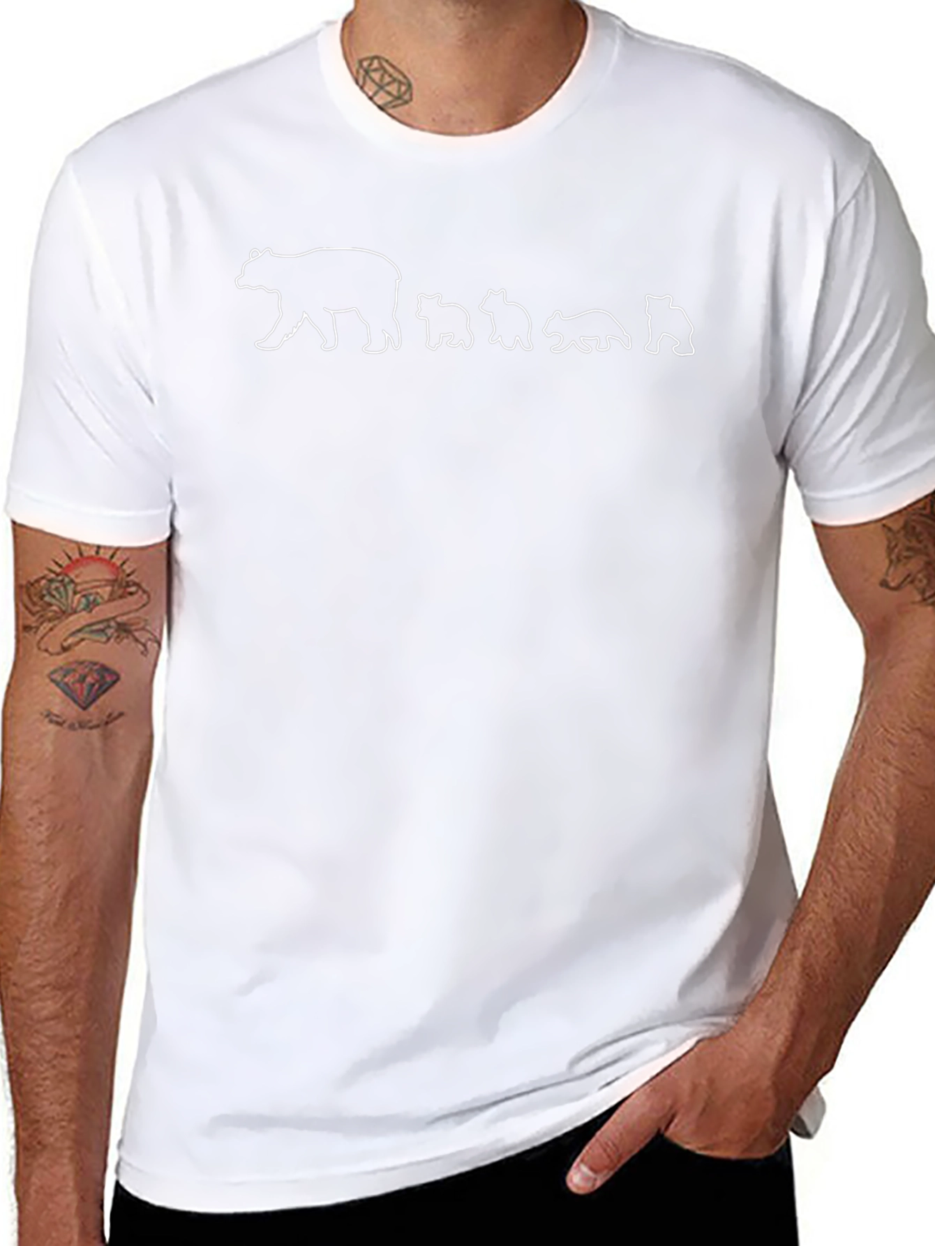Bear Family T-Shirt - Black