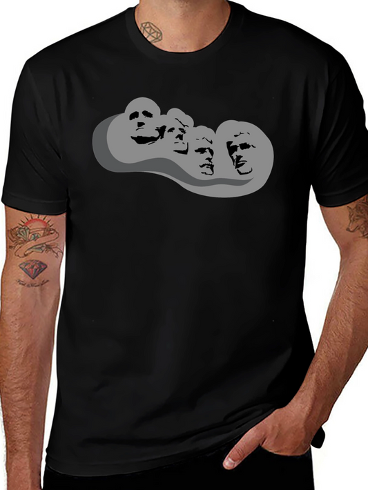 Mount Rushmore Graphic Print Black T-Shirt