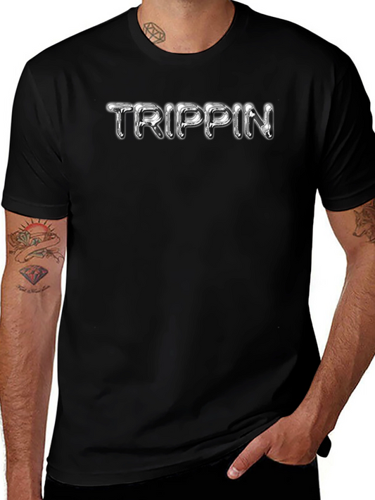 Trippin Black Graphic Tee - Cool & Casual