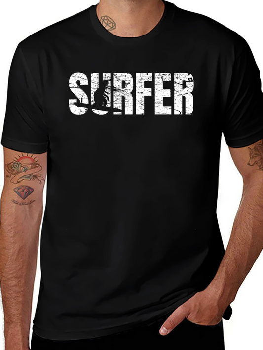 Vintage Surfer Graphic Black T-Shirt