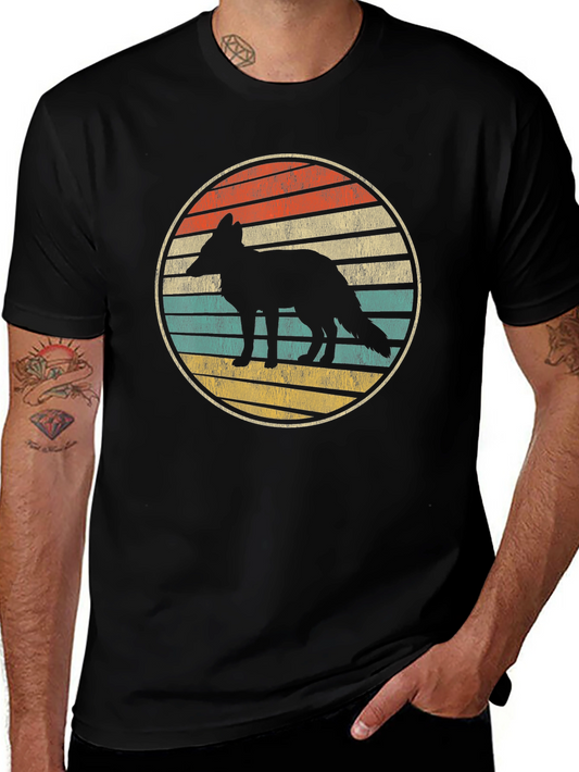 Retro Fox Silhouette T-Shirt - Vintage Style
