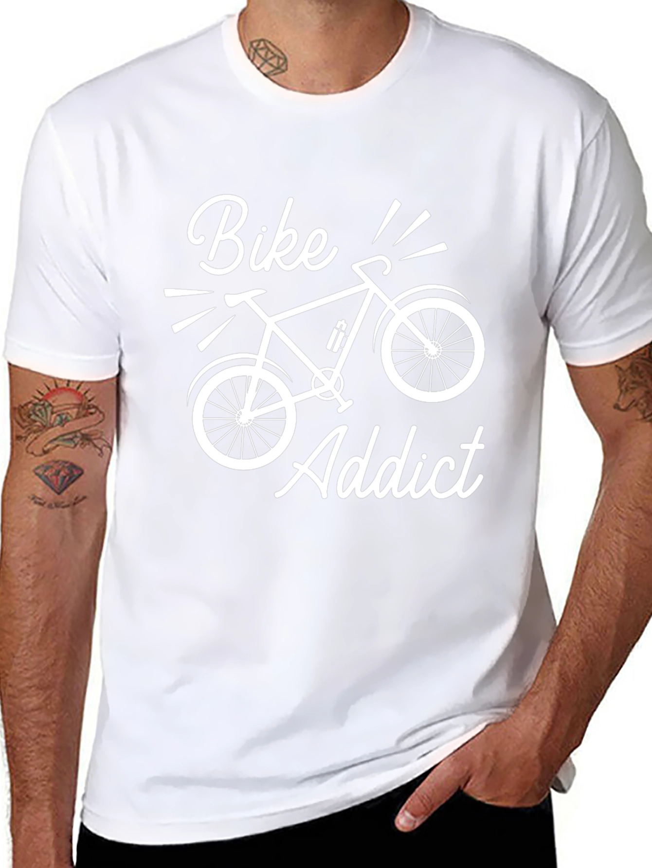 Bike Addict Black T-Shirt - Cycling Enthusiast Tee
