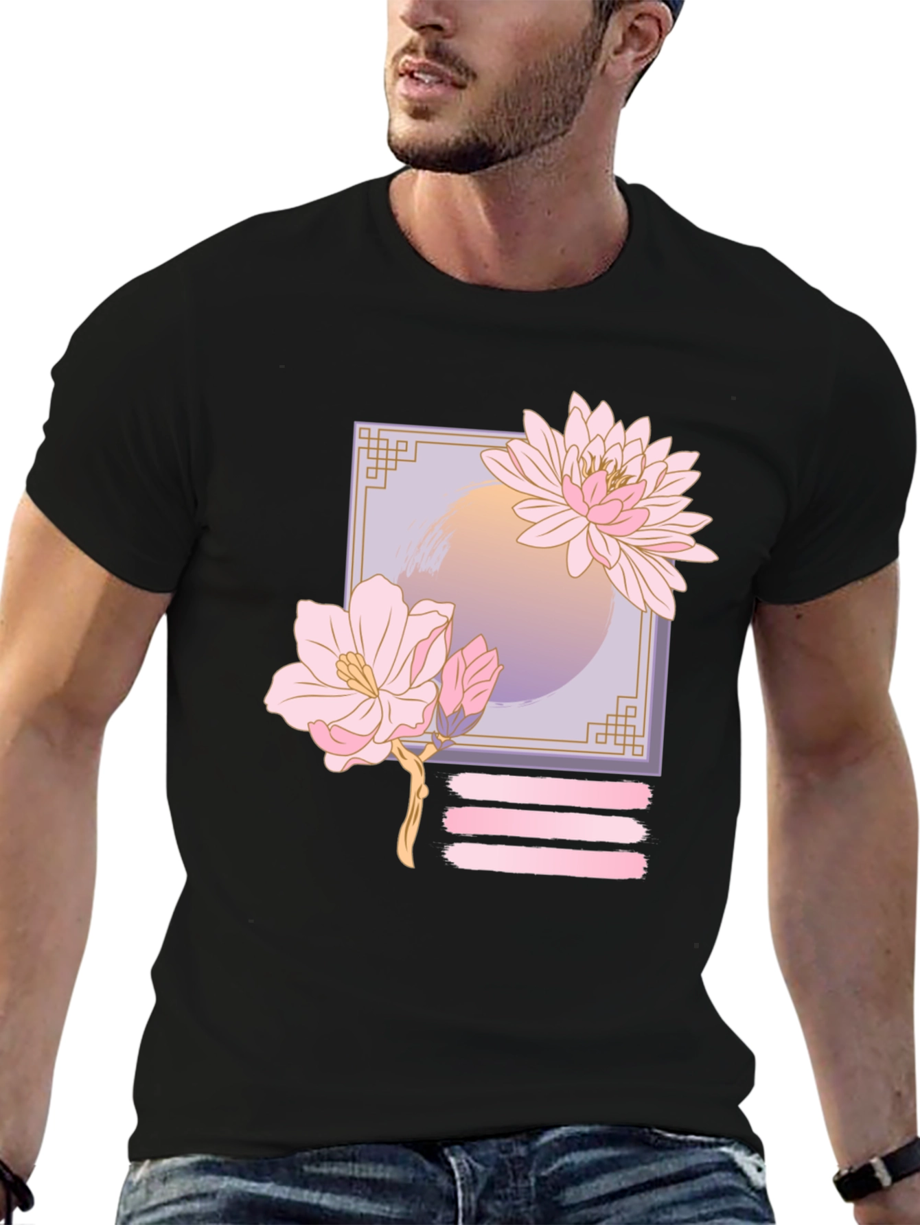 Floral Graphic Print T-Shirt - Casual Style