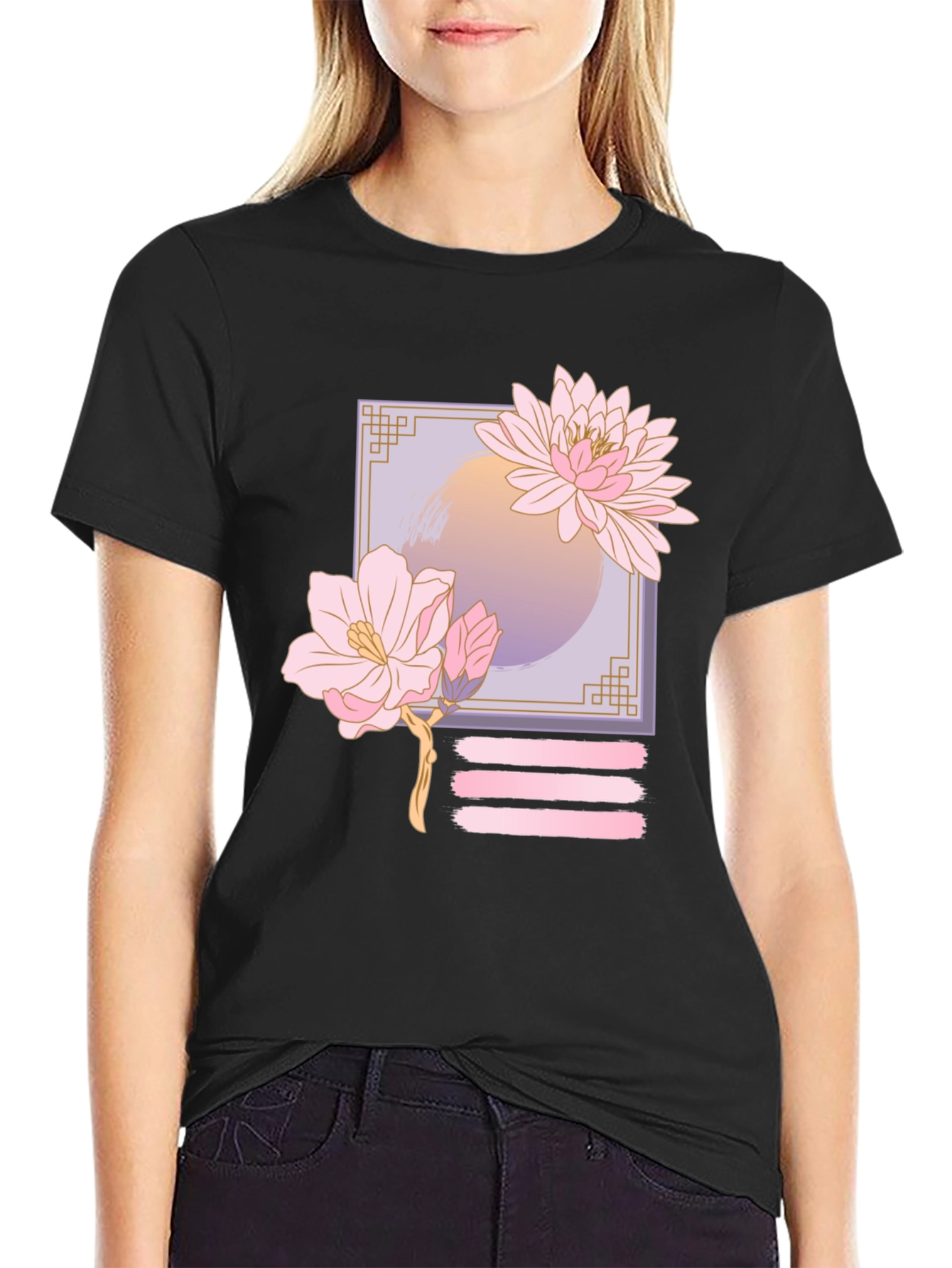 Floral Graphic Print T-Shirt - Casual Style