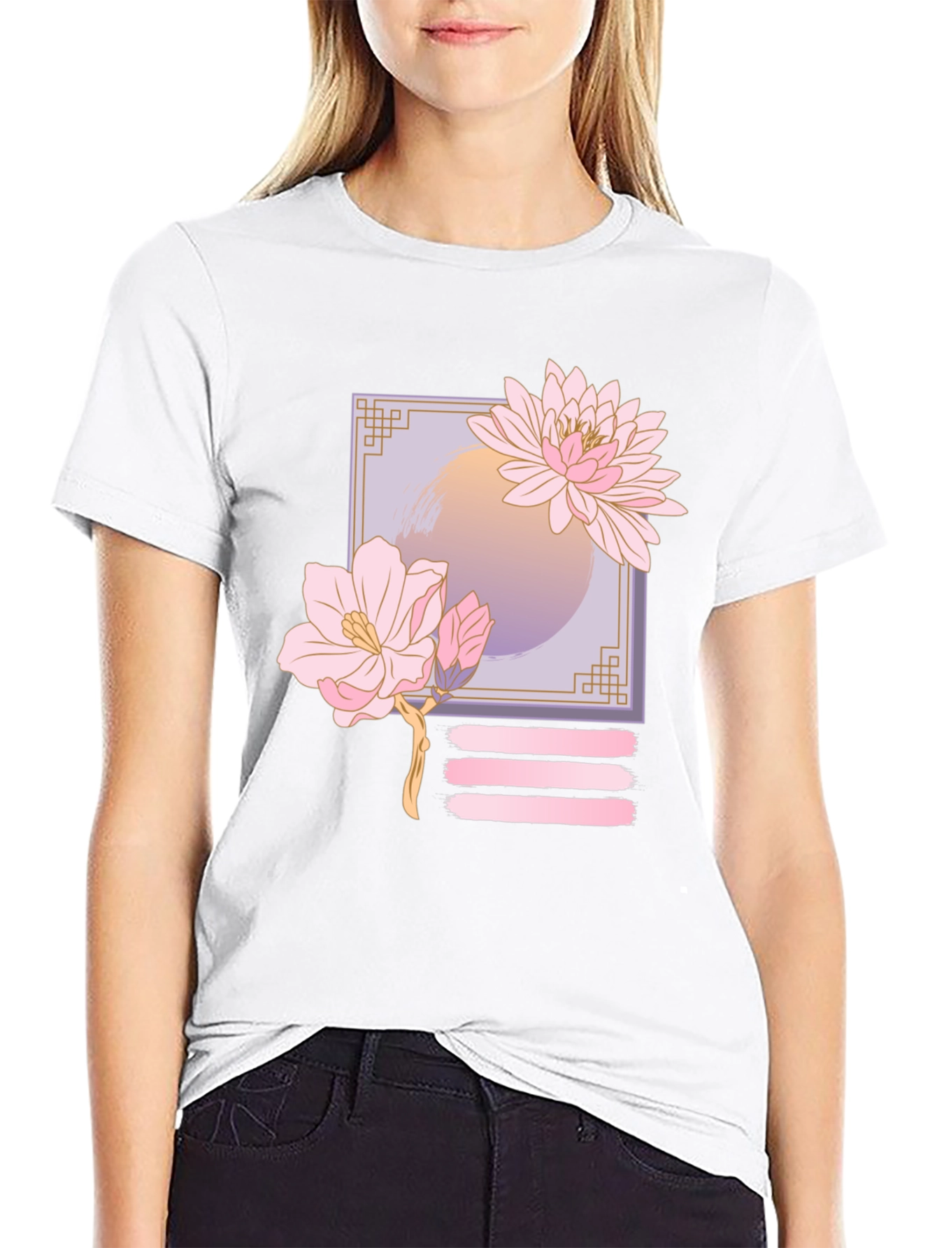 Floral Graphic Print T-Shirt - Casual Style