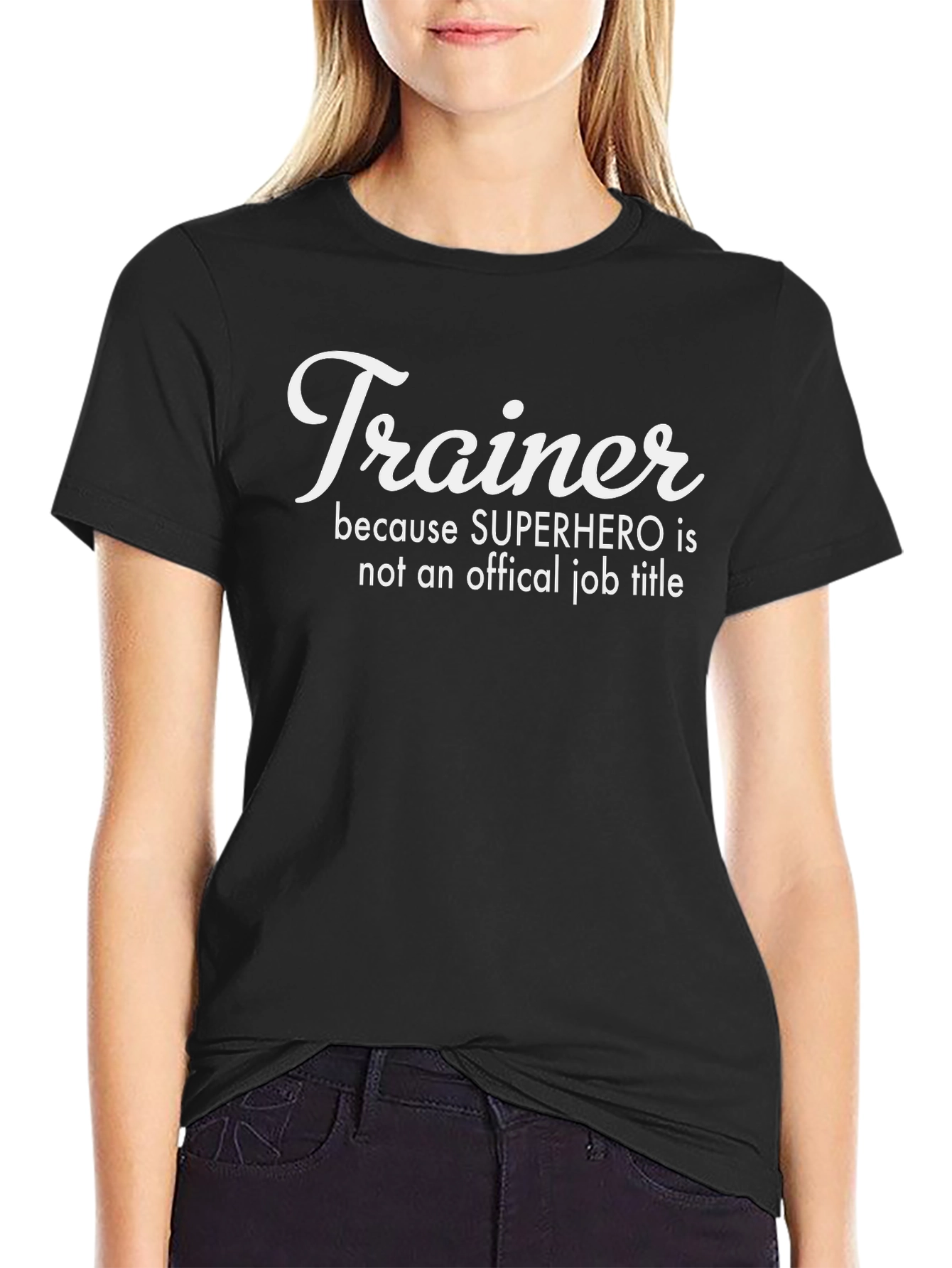 Trainer Superhero Job Title Graphic T-Shirt