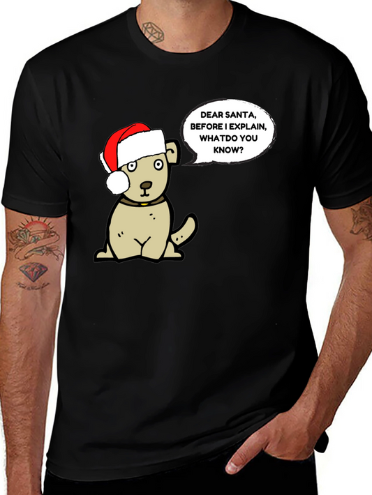 Dear Santa Dog Graphic T-Shirt - Holiday Fun!