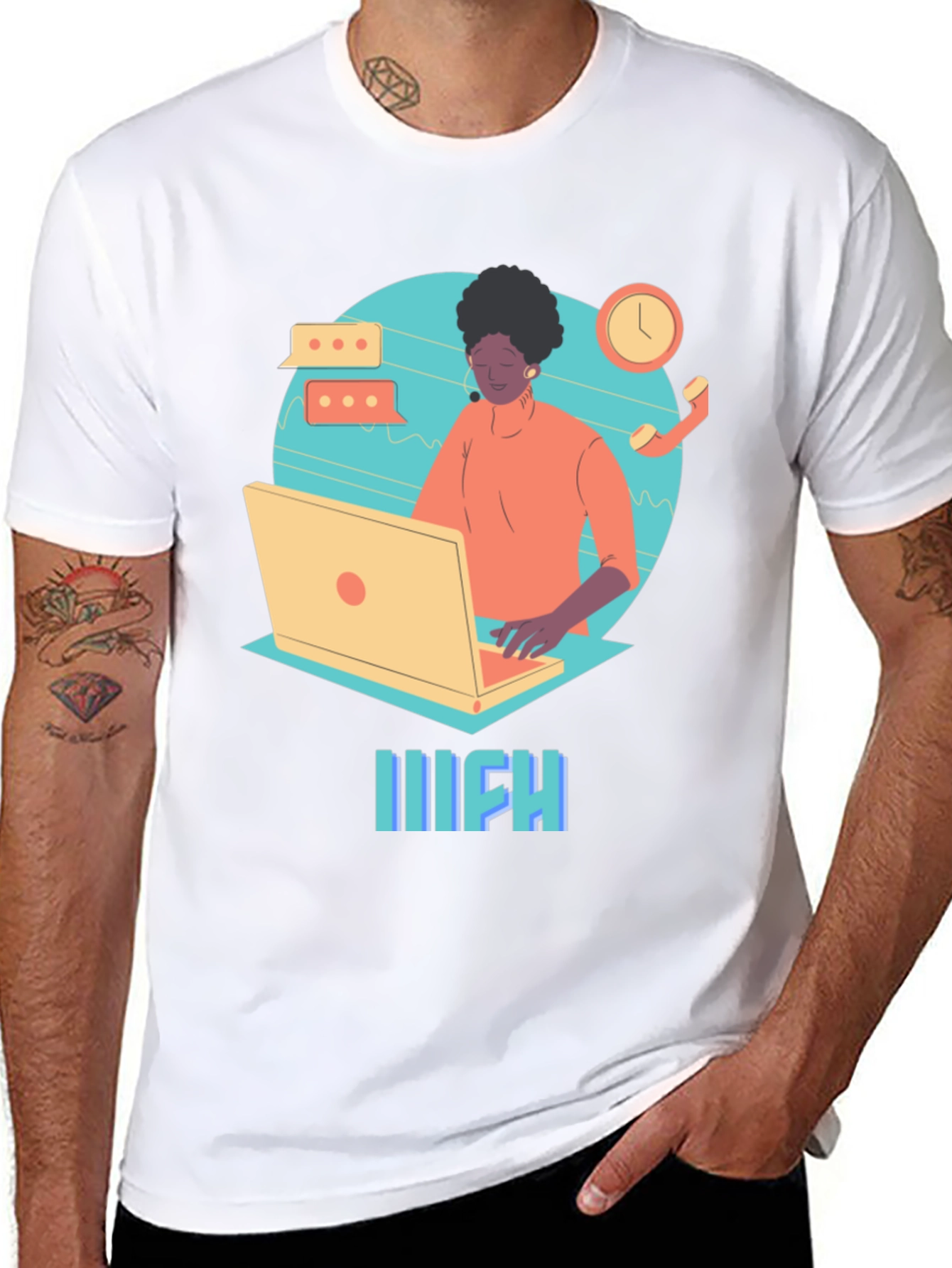 Work From Home Graphic Tee - Black